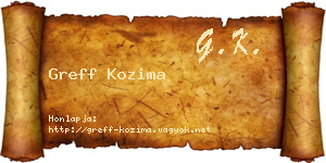Greff Kozima névjegykártya